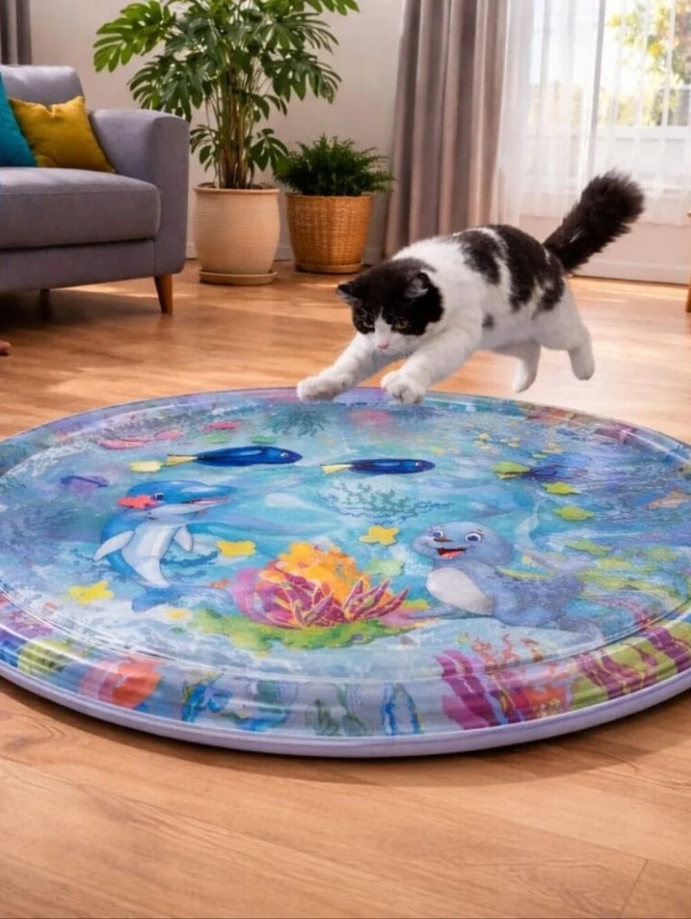 AquaPaw Claw-Resistant Water Mat Baby Dog & Cat Water Mat Toy! Interactive